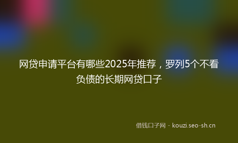 网贷申请平台有哪些2025年推荐，罗列5个不看负债的长期网贷口子