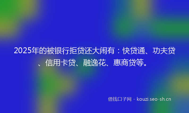 2025年的被银行拒贷还大闹有：快贷通、功夫贷、信用卡贷、融逸花、惠商贷等。
