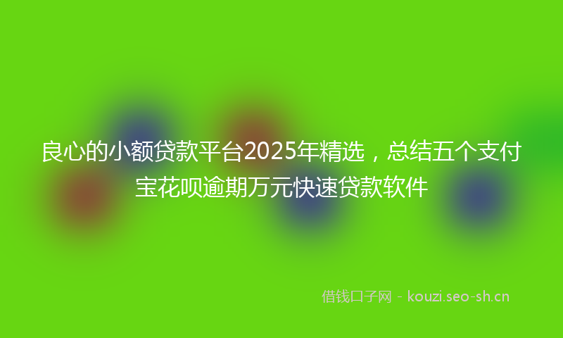 良心的小额贷款平台2025年精选，总结五个支付宝花呗逾期万元快速贷款软件