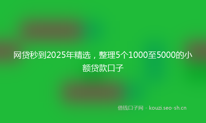 网贷秒到2025年精选，整理5个1000至5000的小额贷款口子
