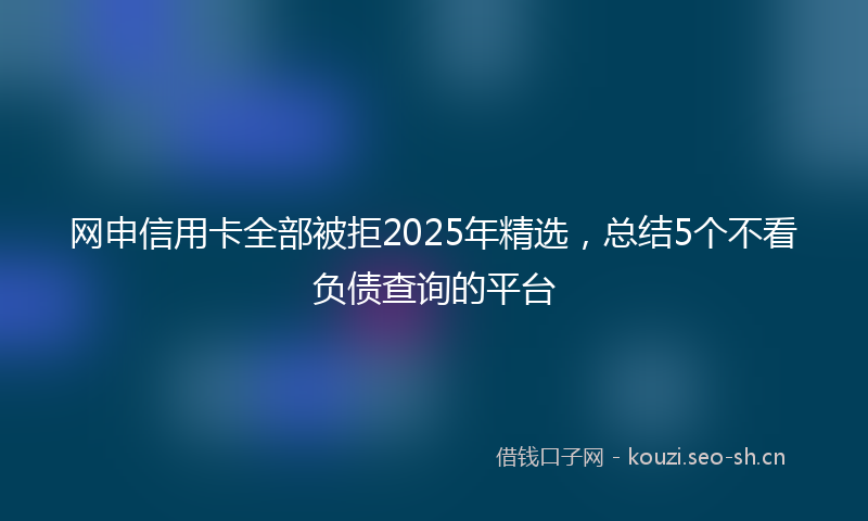 网申信用卡全部被拒2025年精选，总结5个不看负债查询的平台