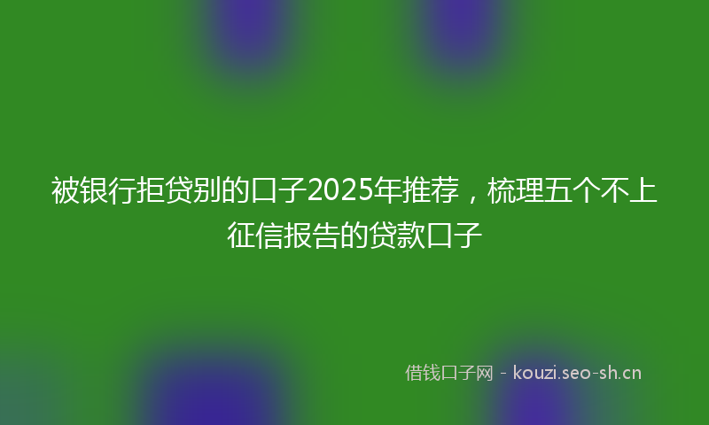 被银行拒贷别的口子2025年推荐，梳理五个不上征信报告的贷款口子