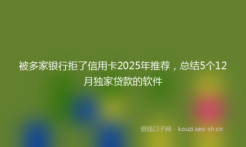 被多家银行拒了信用卡2025年推荐，总结5个12月独家贷款的软件
