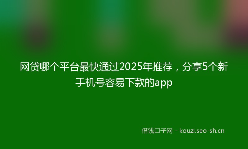 网贷哪个平台最快通过2025年推荐，分享5个新手机号容易下款的app