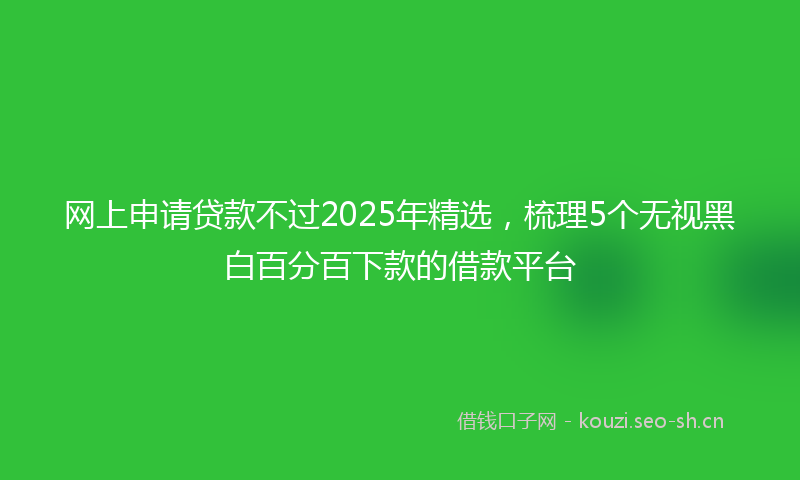 网上申请贷款不过2025年精选，梳理5个无视黑白百分百下款的借款平台