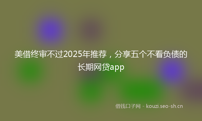 美借终审不过2025年推荐，分享五个不看负债的长期网贷app