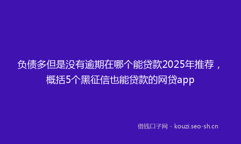 负债多但是没有逾期在哪个能贷款2025年推荐，概括5个黑征信也能贷款的网贷app