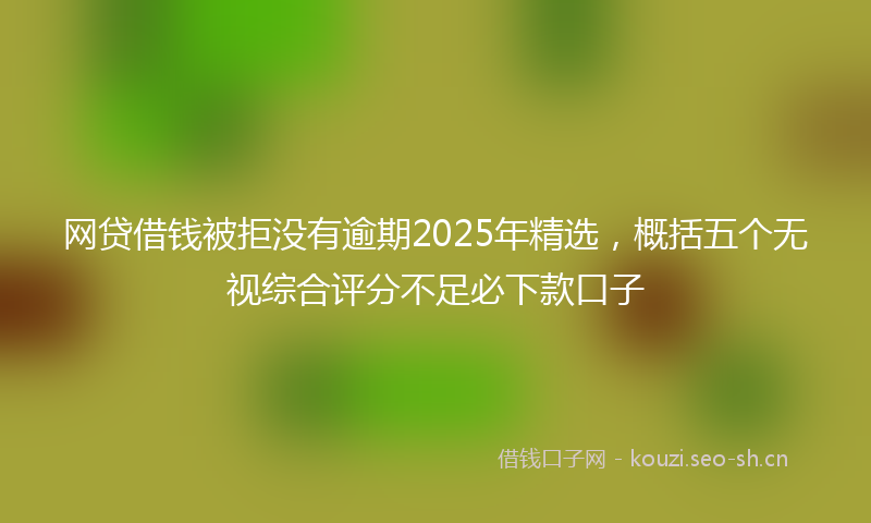 网贷借钱被拒没有逾期2025年精选,概括五个无视综合评分不足必下款口子