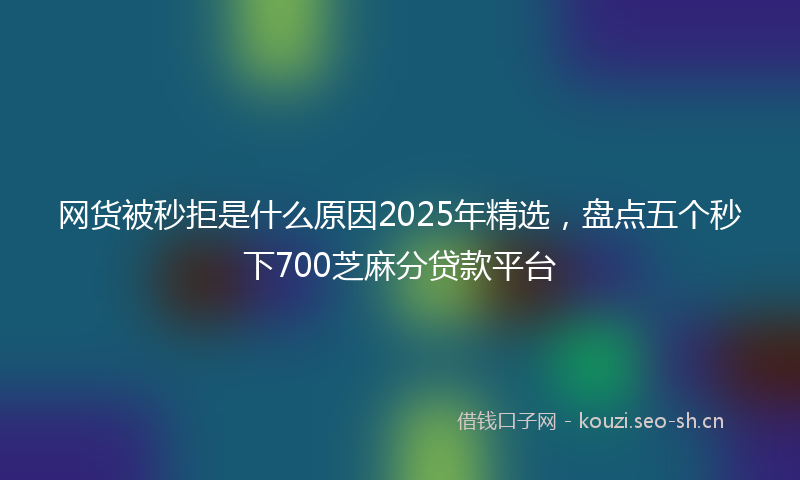 网货被秒拒是什么原因2025年精选，盘点五个秒下700芝麻分贷款平台