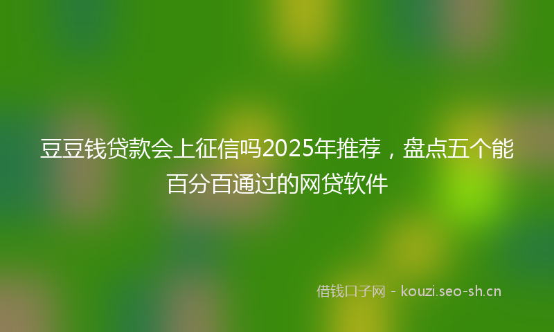 豆豆钱贷款会上征信吗2025年推荐，盘点五个能百分百通过的网贷软件