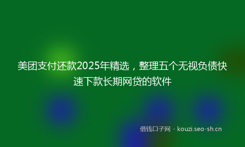 美团支付还款2025年精选，整理五个无视负债快速下款长期网贷的软件