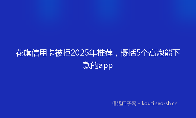 花旗信用卡被拒2025年推荐，概括5个高炮能下款的app