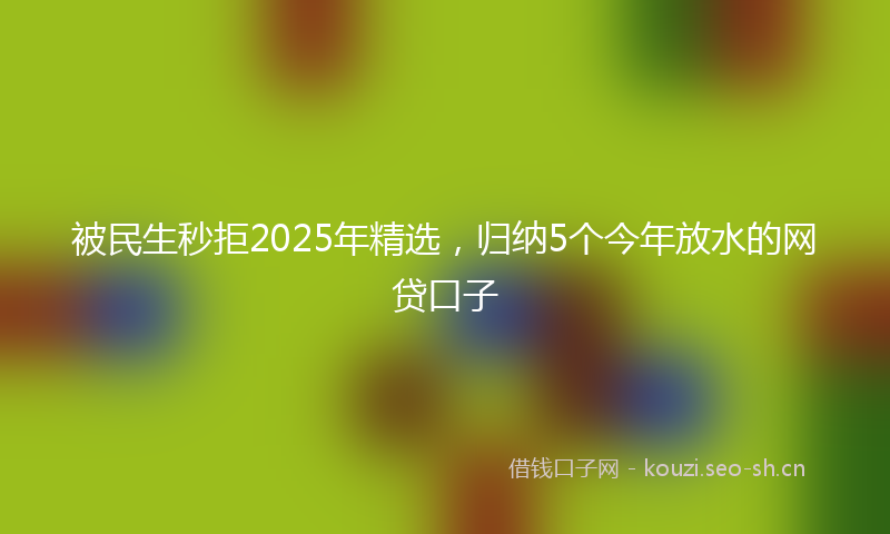 被民生秒拒2025年精选，归纳5个今年放水的网贷口子