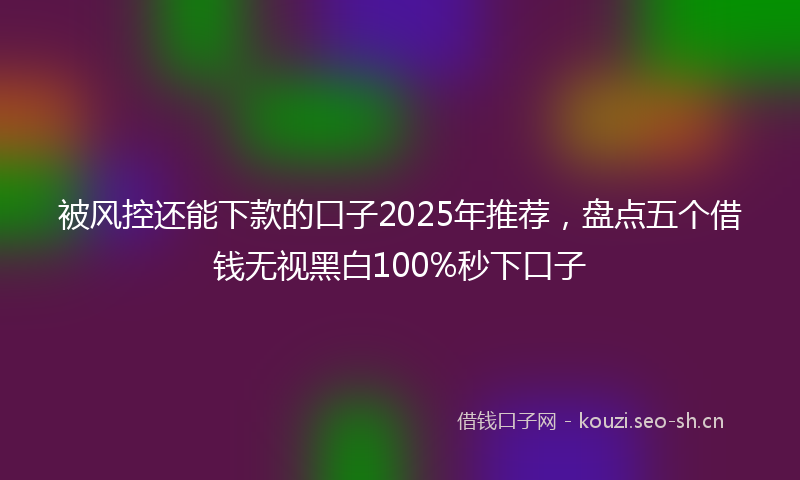 被风控还能下款的口子2025年推荐,盘点五个借钱无视黑白100%秒下口子