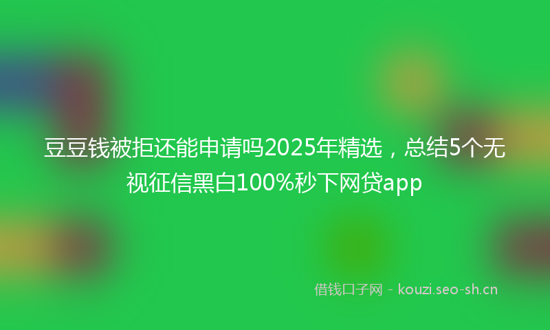 豆豆钱被拒还能申请吗2025年精选，总结5个无视征信黑白100%秒下网贷app