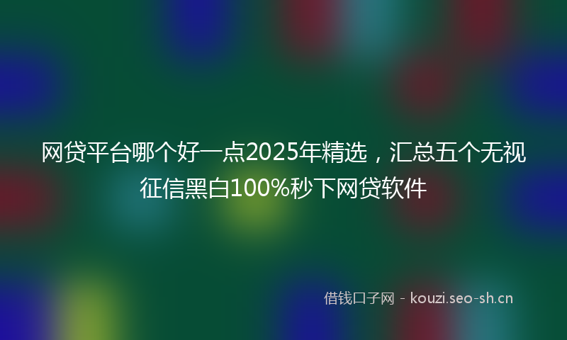 网贷平台哪个好一点2025年精选，汇总五个无视征信黑白100%秒下网贷软件