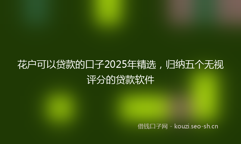 花户可以贷款的口子2025年精选，归纳五个无视评分的贷款软件
