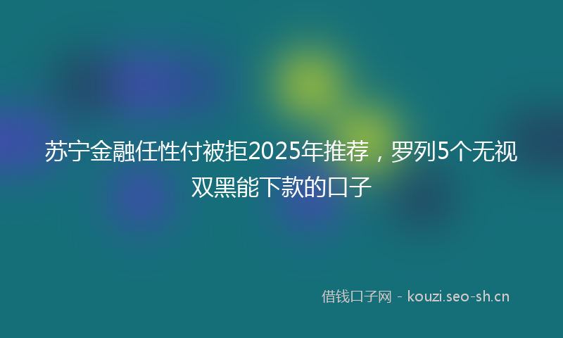 苏宁金融任性付被拒2025年推荐，罗列5个无视双黑能下款的口子