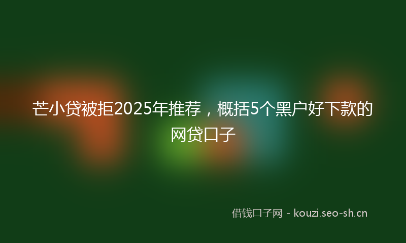 芒小贷被拒2025年推荐，概括5个黑户好下款的网贷口子