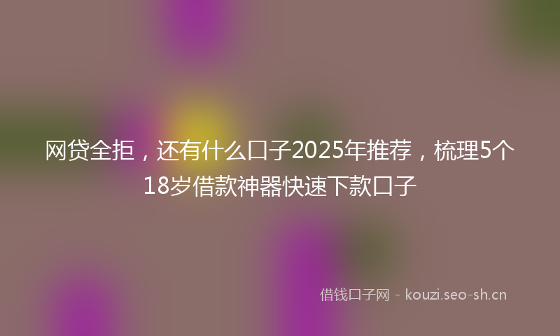 网贷全拒，还有什么口子2025年推荐，梳理5个18岁借款神器快速下款口子
