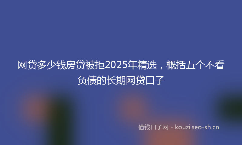 网贷多少钱房贷被拒2025年精选，概括五个不看负债的长期网贷口子