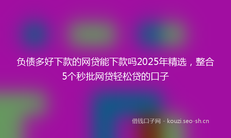 负债多好下款的网贷能下款吗2025年精选，整合5个秒批网贷轻松贷的口子