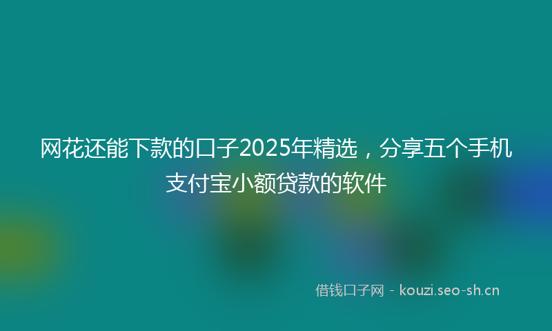 网花还能下款的口子2025年精选,分享五个手机支付宝小额贷款的软件