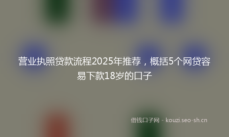 营业执照贷款流程2025年推荐，概括5个网贷容易下款18岁的口子