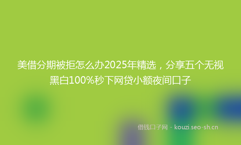美借分期被拒怎么办2025年精选，分享五个无视黑白100%秒下网贷小额夜间口子