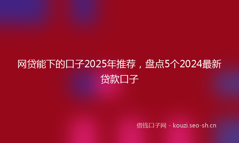 网贷能下的口子2025年推荐，盘点5个2024最新贷款口子