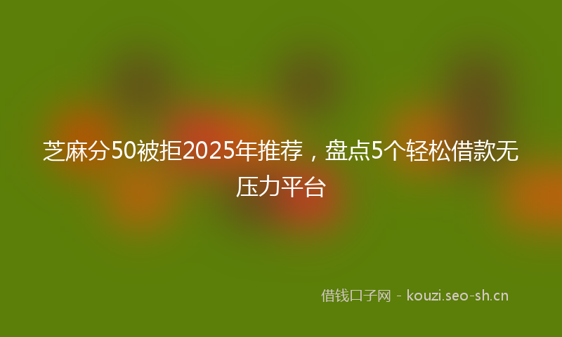 芝麻分50被拒2025年推荐，盘点5个轻松借款无压力平台