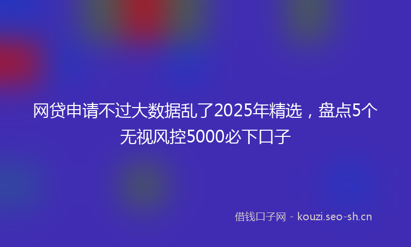 网贷申请不过大数据乱了2025年精选,盘点5个无视风控5000必下口子