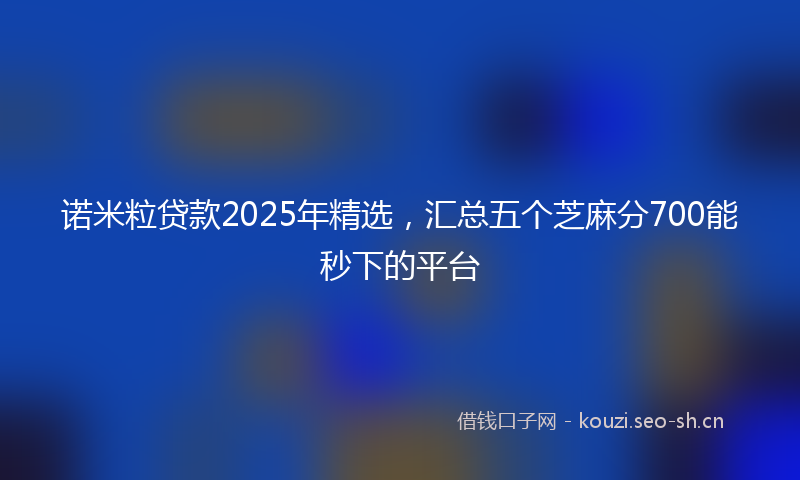 诺米粒贷款2025年精选，汇总五个芝麻分700能秒下的平台