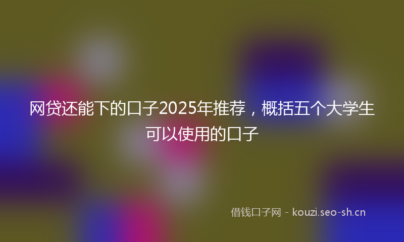 网贷还能下的口子2025年推荐，概括五个大学生可以使用的口子