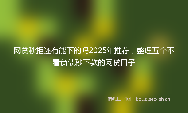 网贷秒拒还有能下的吗2025年推荐，整理五个不看负债秒下款的网贷口子