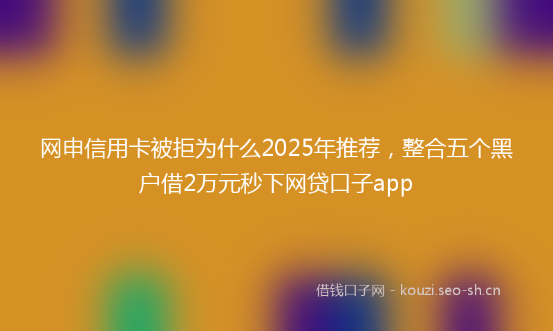 网申信用卡被拒为什么2025年推荐，整合五个黑户借2万元秒下网贷口子app