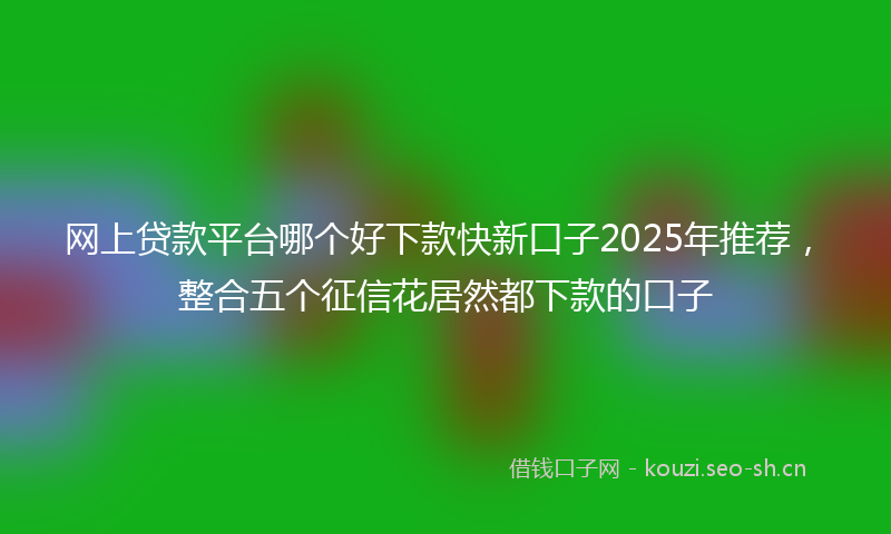 网上贷款平台哪个好下款快新口子2025年推荐，整合五个征信花居然都下款的口子