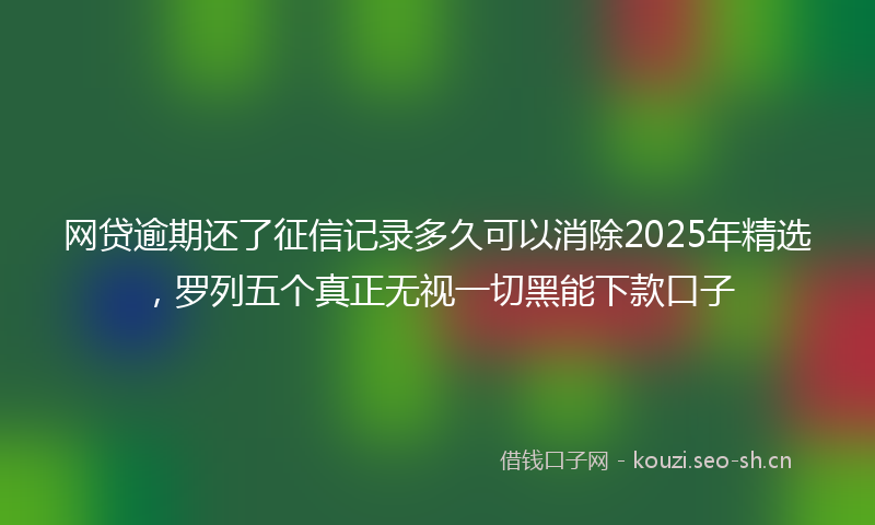 网贷逾期还了征信记录多久可以消除2025年精选，罗列五个真正无视一切黑能下款口子