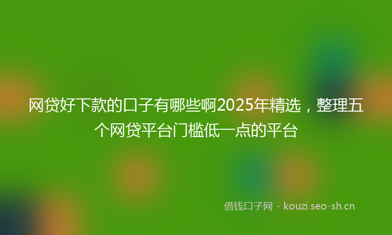 网贷好下款的口子有哪些啊2025年精选，整理五个网贷平台门槛低一点的平台