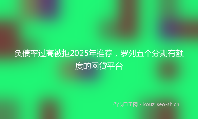 负债率过高被拒2025年推荐，罗列五个分期有额度的网贷平台