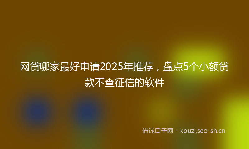 网贷哪家最好申请2025年推荐，盘点5个小额贷款不查征信的软件