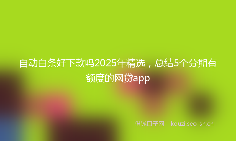自动白条好下款吗2025年精选，总结5个分期有额度的网贷app