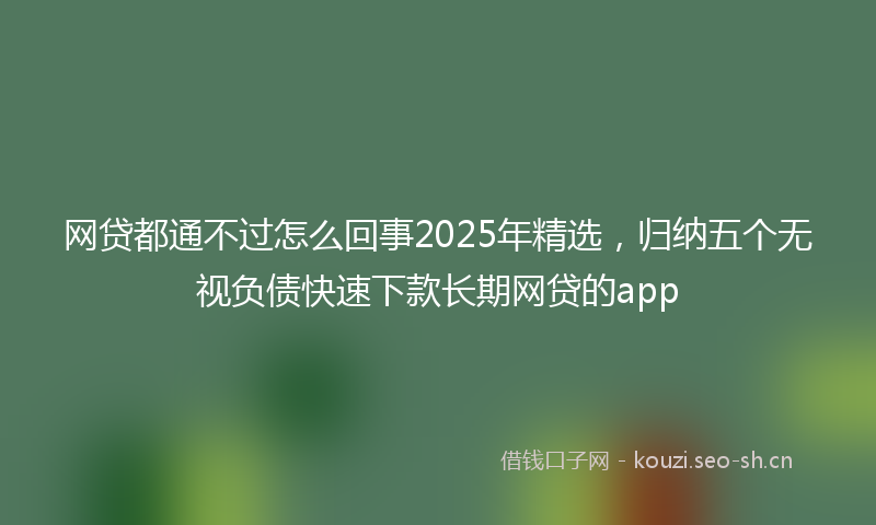 网贷都通不过怎么回事2025年精选，归纳五个无视负债快速下款长期网贷的app