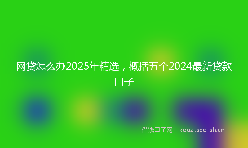 网贷怎么办2025年精选，概括五个2024最新贷款口子