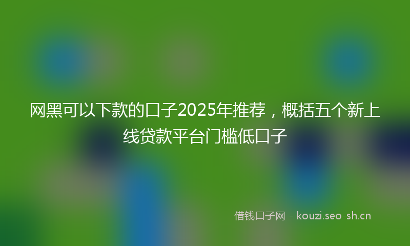 网黑可以下款的口子2025年推荐，概括五个新上线贷款平台门槛低口子