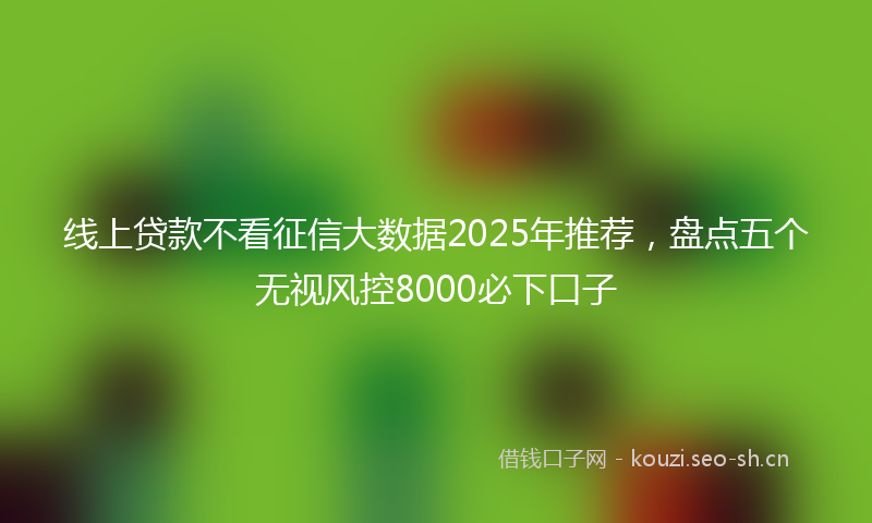 线上贷款不看征信大数据2025年推荐，盘点五个无视风控8000必下口子