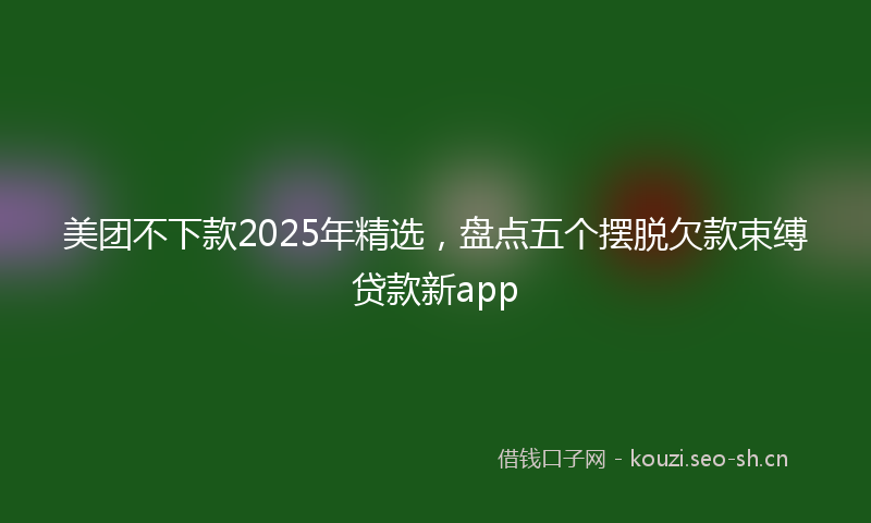 美团不下款2025年精选，盘点五个摆脱欠款束缚贷款新app