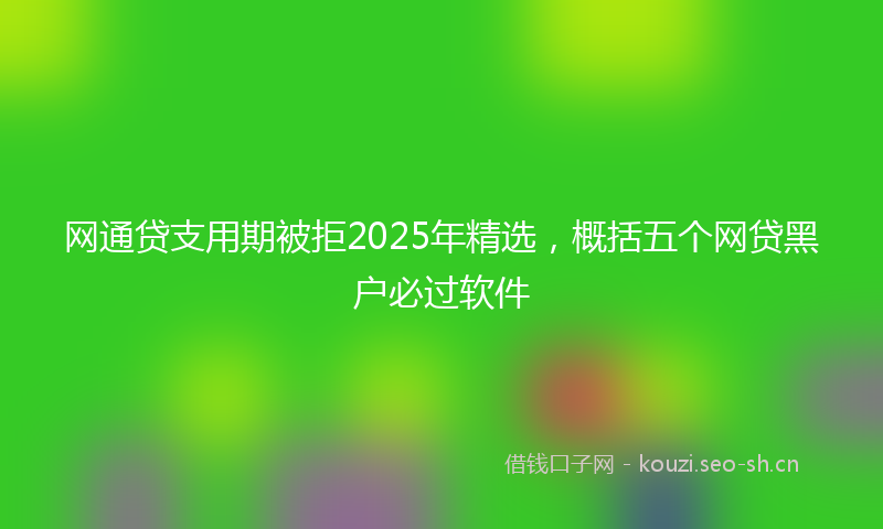 网通贷支用期被拒2025年精选，概括五个网贷黑户必过软件