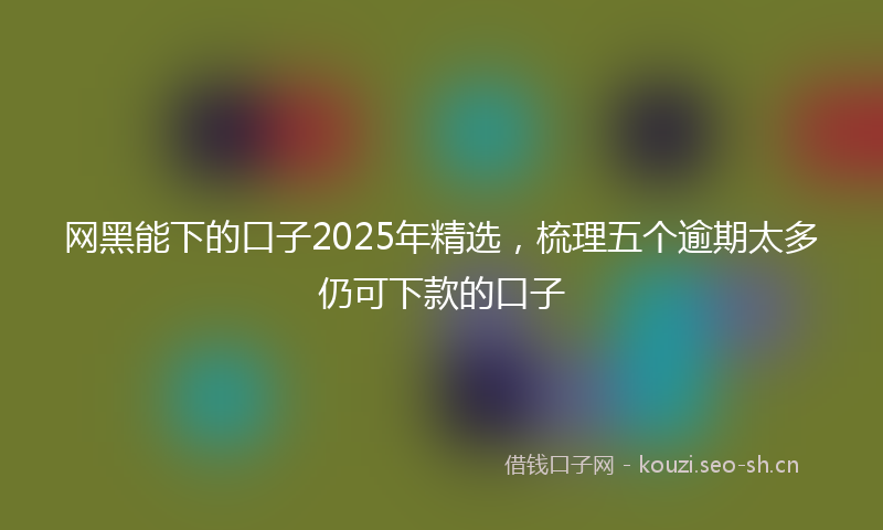 网黑能下的口子2025年精选，梳理五个逾期太多仍可下款的口子