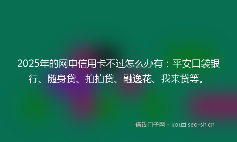 2025年的网申信用卡不过怎么办有：平安口袋银行、随身贷、拍拍贷、融逸花、我来贷等。